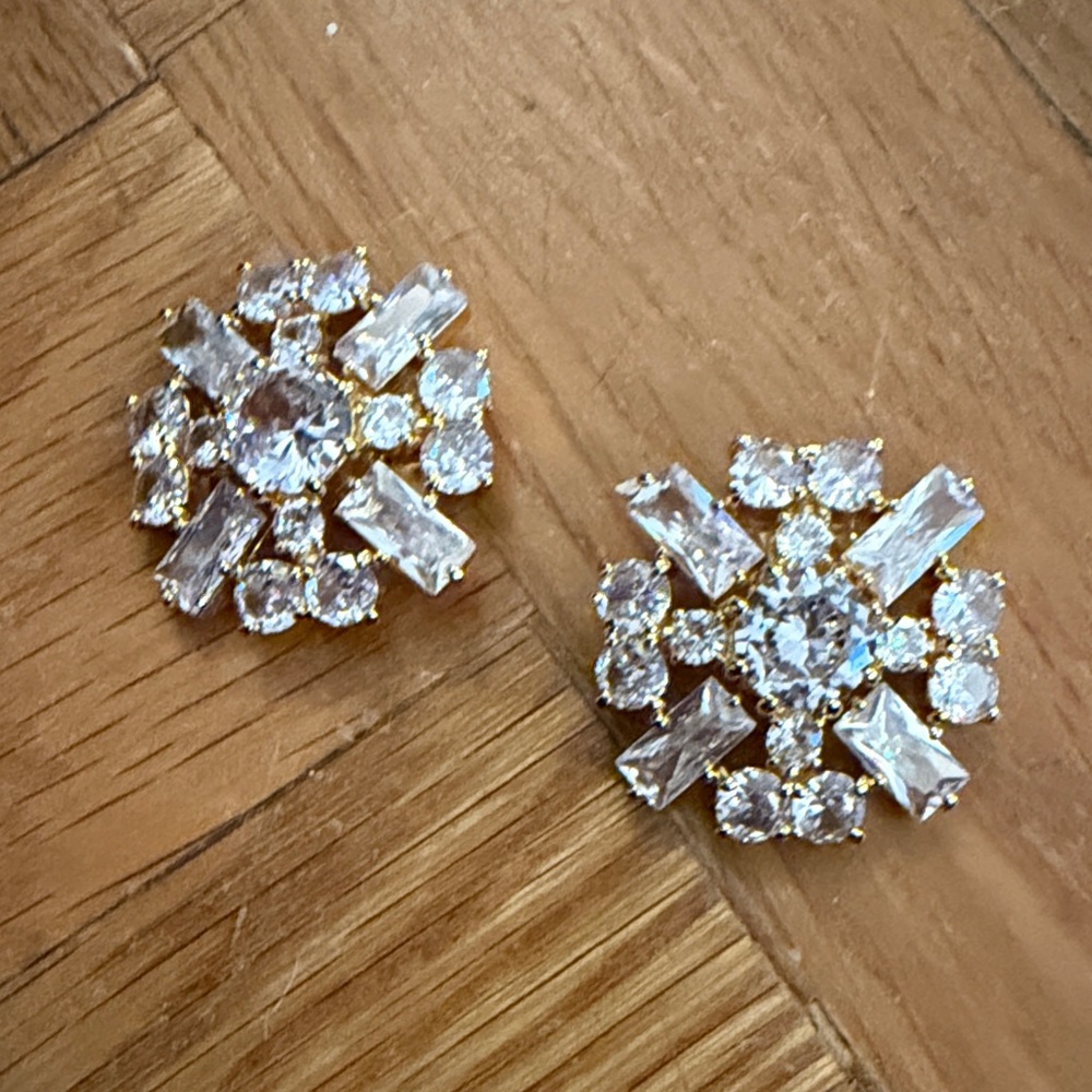 Elegant Gold and Silver Crystal Shoe Clips
